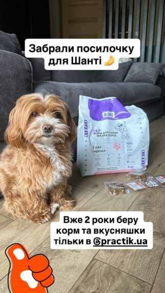 сухий корм Practik Simple для собак малих порід зі свіжою індичкою повнораціонне харчування для щоденного раціону дрібних порід - купити онлайн від українського виробника Practik, фото 1