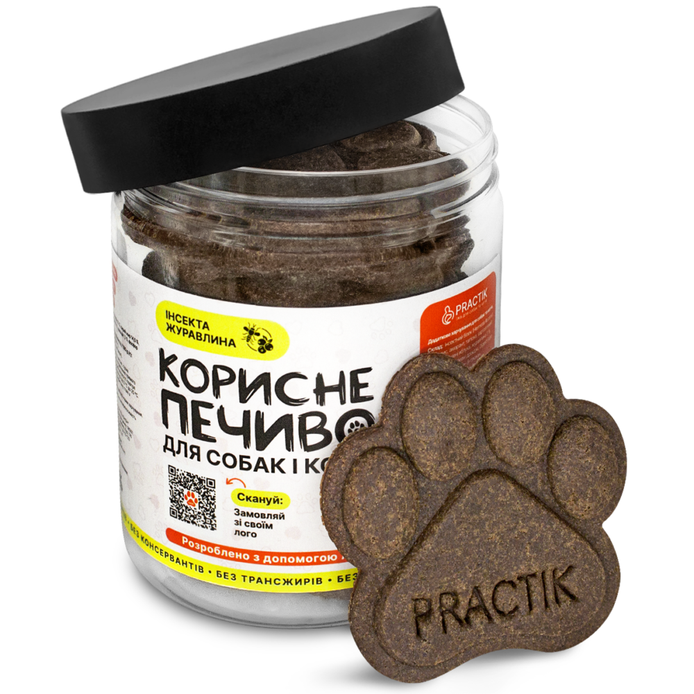 Корисне печиво для собак та котів «Інсекта-журавлина» - купити онлайн від українського виробника Practik, фото 1