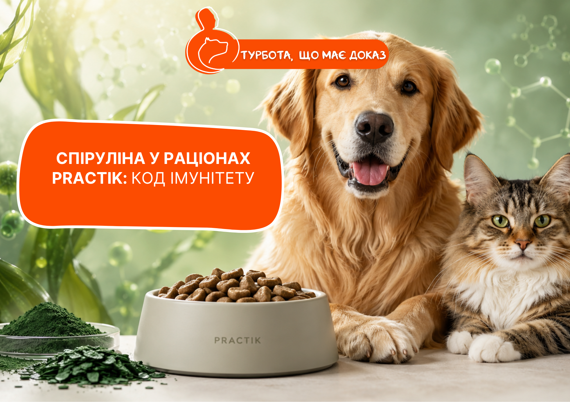 Спіруліна в раціонах PRACTIK: науково доведена користь для імунітету собак та котів - стаття від експертів Practik, фото 1